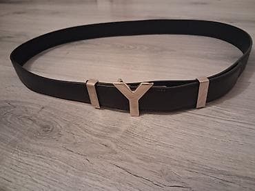 Yves Saint Laurent kişi kəməri - Model: “Y” loqolu qızılı rəngli