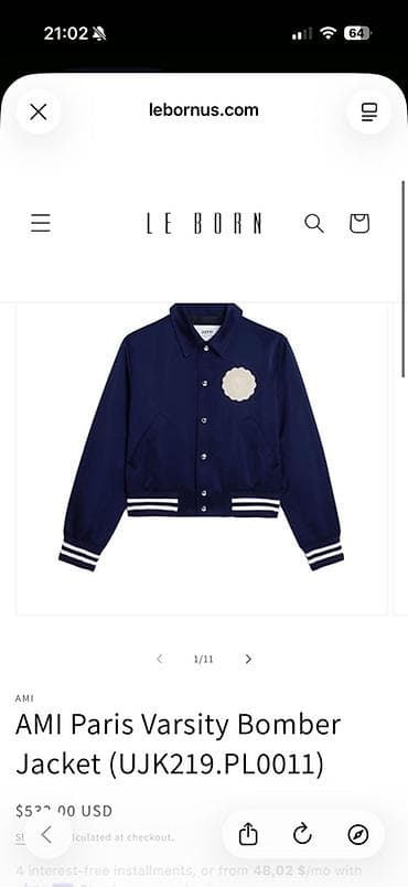 elf bar ucuz: Ami Paris (Alexandre Mattiussi) varsity üslublu gödəkçə - Rəng: tünd — 6