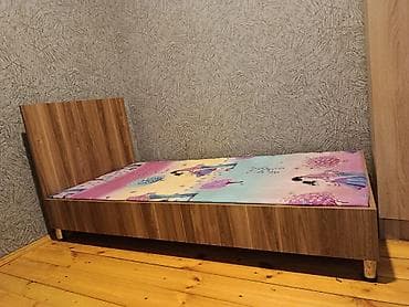 Uşaq mebeli: Oğlan və qız üçün, Çarpayı, Bazasız, Matras ilə, Siyirməsiz — 2