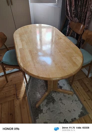 loft masa: Qonaq masası, Açılmayan, Taxta, Oval masa — 5