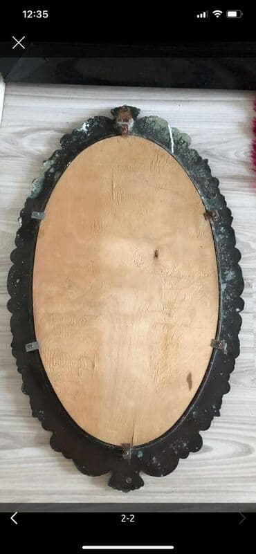 qedimi guzgu: Güzgü Divar üçün, Oval, Dekorativ, Çərçivə ilə — 3