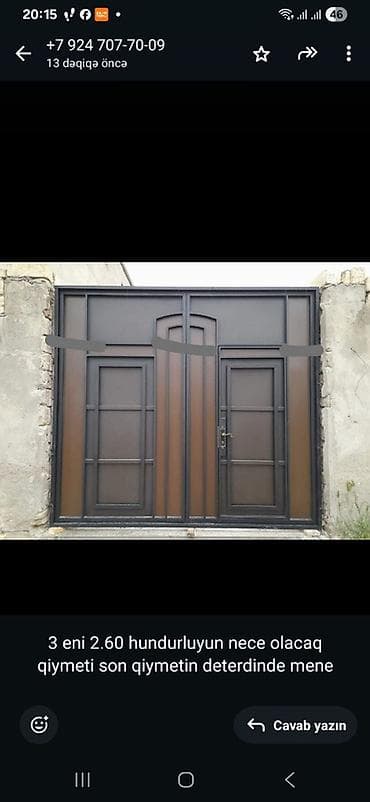 aksa: Dəmir Həyət darvazası, 3 m, Mexaniki, Qapı ilə, rəng - Qara, Kredit yoxdur, Ödənişli quraşdırma — 1