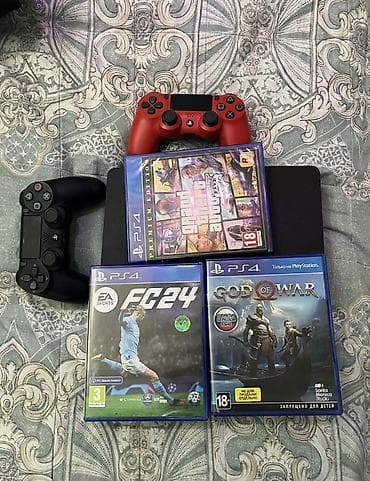 Digər oyun və konsollar: PlayStation 4 Slim oyun konsolu dəsti Komplekt: - PS4 Slim (qara — 2