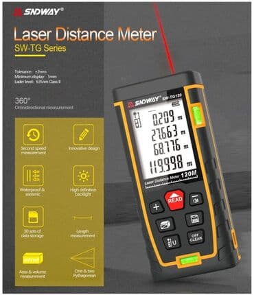 Yeni Lazer məsafə ölçən, Rəngli displey, Tripod girişli, Hesablama funksiyalı, Rayonlara çatdırılma, Pulsuz çatdırılma, Kredit yoxdur