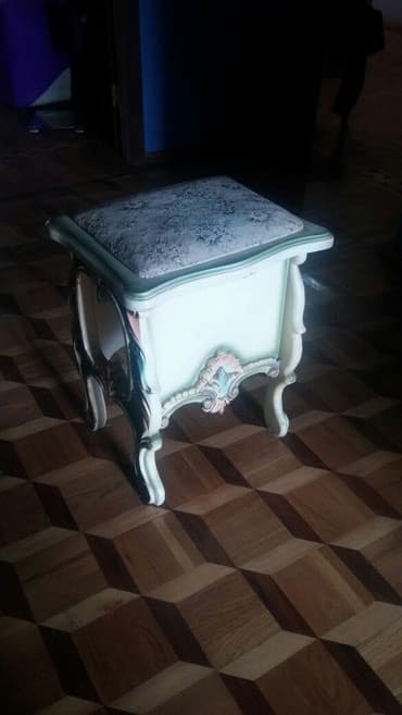 купить антиквариат: Антиквариат, ручная работа, дамский пуфик к тулетному столику в стиле — 3