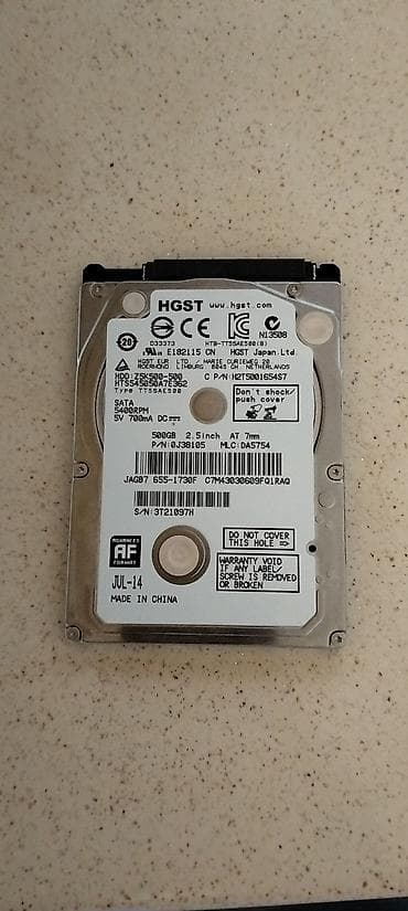 Hard disk 500gb islenmis sagligi bilinmir
