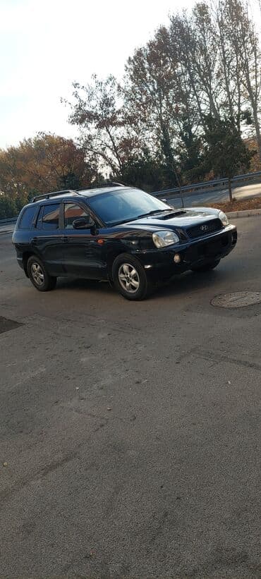 volkswagen с пробегом: Hyundai Santa Fe, qara rəng, 5 yerlik SUV. 2004 santafedi 2 turbo — 2