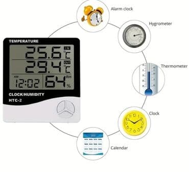 hmdi kabel: Termo-hiqrometr. Model: HTC-2 Böyük LCD displey, çoxfunksiyalı. MAX — 2