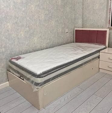 Təknəfərlik çarpayı, Bazalı, Matras ilə, Siyirməsiz