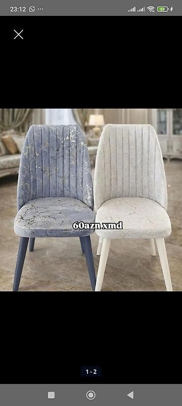 nerj stol: Mətbəx/otaq üçün yumşaq oturacaqlı stullar - Model: yumşaq parçalı — 1