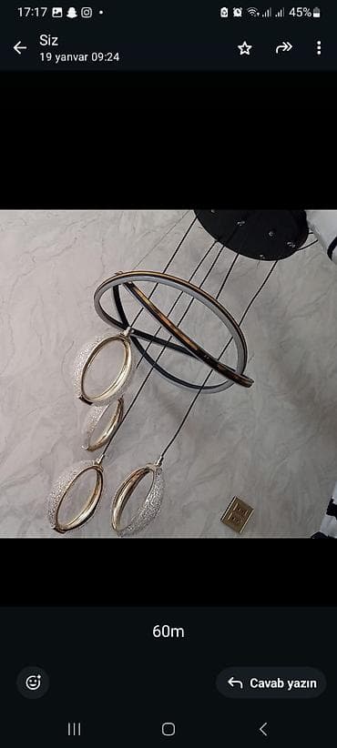 divar lampalari: Led Çılçıraq, 4 və daha çox lampa, Metal — 1