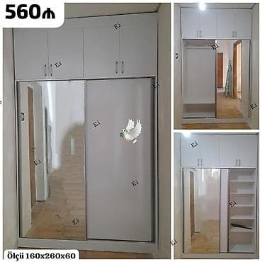 interturan mebel: Yeni, 2 qapılı, Güzgülü, Ağ, Kupe, Düz dolab — 1