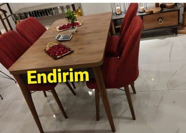 Masa və oturacaq dəstləri: Mətbəx üçün, Yeni, Açılan, Dördbucaq masa, 4 stul — 13