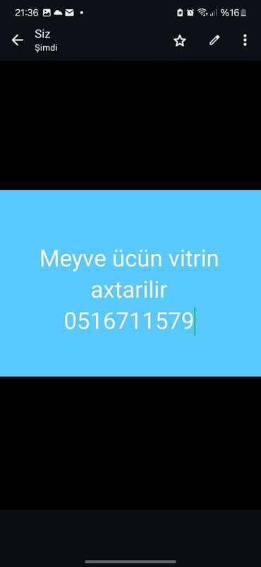 Sifarişlə ətir vitrinləri: Meyvə üçün vitrin axtarılır. Tələblər: - Meyvə-tərəvəz satışı üçün — 2