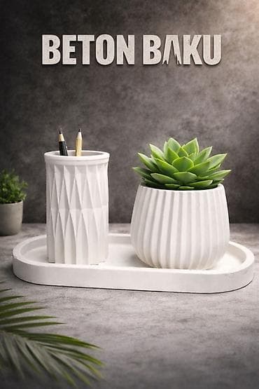 Beton Baku – dekorativ beton aksesuar dəsti - Material: yüksək