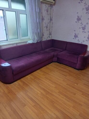 tək divan satışı: Künc divan, İşlənmiş, Açılan, Bazalı, Parça, Çatdırılma yoxdur — 1