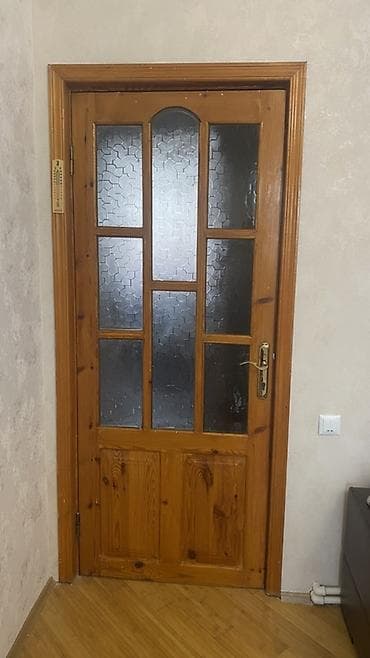 taxta gapi: Taxta iç qapı – şüşəli model - Material: təbii ağac (taxta karkas və — 1