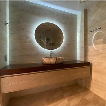 hamam dizaynlari: Led işıqlı güzgülər sifarişlə hazırlanır vitraj işləri qəbul olunur — 4