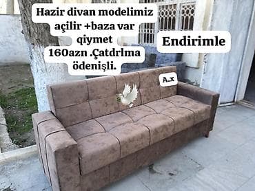acılıb yığılan divan: Di̇van-kravat, Yeni, Açılan, Bazalı, Parça, Ödənişli çatdırılma — 1