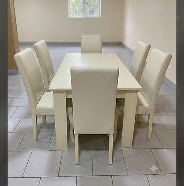 Qonaq otağı üçün, İşlənmiş, Dördbucaq masa, 6 stul lalafo.az -da Qonaq otağı üçün, İşlənmiş, Dördbucaq masa, 6 stul
