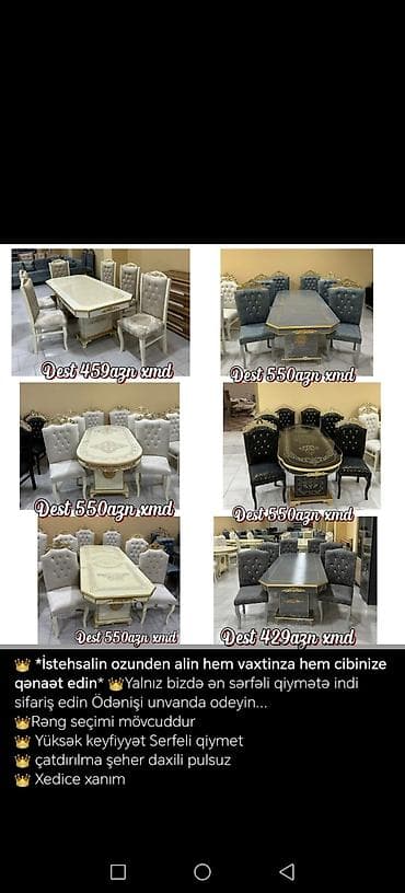 novruz stolu: Qonaq otağı üçün, Yeni, 6 stul — 1