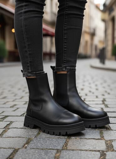 botinkalar 39: Kinetix qara illik botlar - Model: Kinetix Chelsea - Rəng: tam qara - — 2