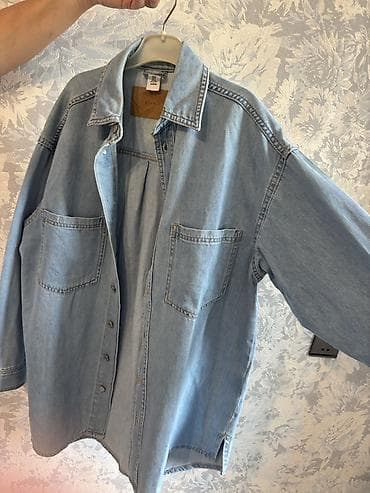 Oversize cins köynək/gödəkcə Kişi - Model: düyməli, uzunqol, oversize — 1