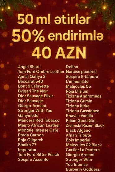 bargello parfum qiymeti: Etirmania Parfum 🎄 ✨ Yeni il kampaniyası ✨ 50 ml Delux ətirlər — 50% — 2