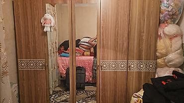 5 qapı, Qəhvəyi, Taxta, Açılan, Düz dolab