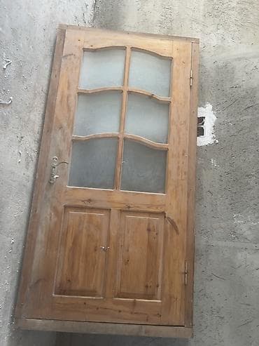 Şam agacindan Taxta giriş/qapı paneli – şüşəli model - Material — 1