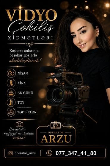 Peşəkar video və foto çəkiliş xidməti Xoşbəxt anlarınızı peşəkar