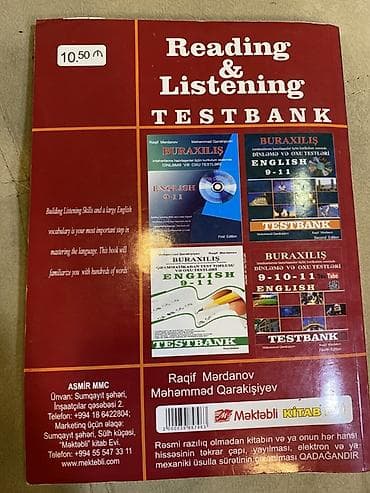 Velosiped ehtiyyat hissələri: Məhsul: “Buraxılış – Dinləmə və Oxu Testləri, English 9-10-11 — 2