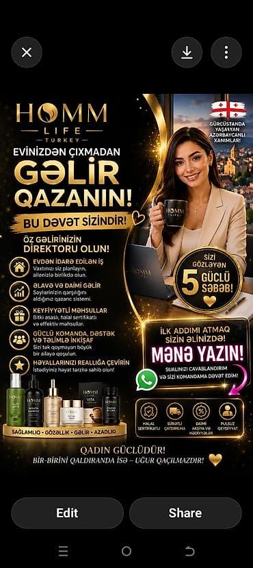 turk sekiller: HOMM Life Türkiyə – evdən çıxmadan gəlir qazanmaq fürsəti! Xidmətin — 1