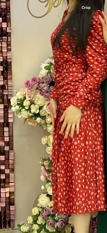 qirmizi don modelleri: Ziyafət donu, Midi, Adl, S — 1