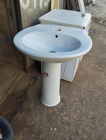 Двери и комплектующие: Pedestal tipli seramik əl-üz yuyan lavaboo - Material: dayanıqlı — 2