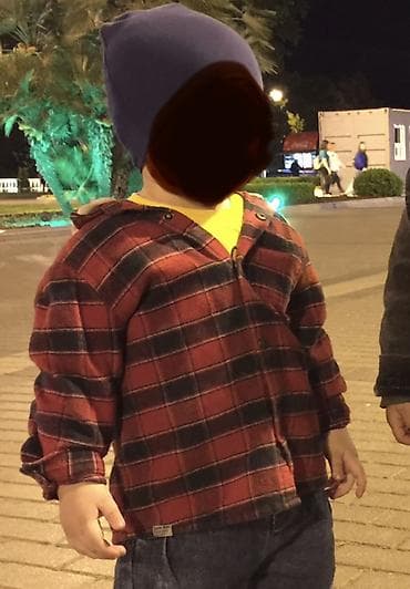 Uşaq üçün kapüşonlu flanel köynək-jaket ela veziyyetde unvan