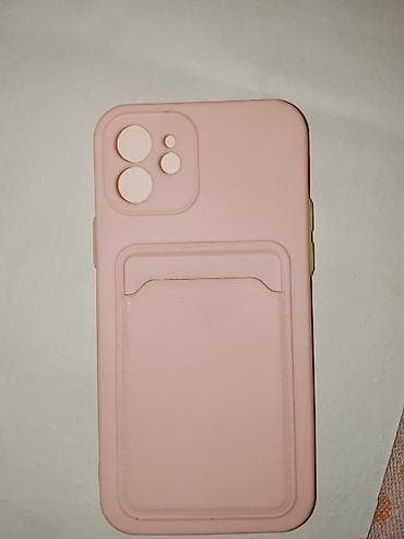 13 pro kabro: Kart bölməsi olan iPhone 13 Açıq çəhrayı rəngli, yumşaq materialdan — 2