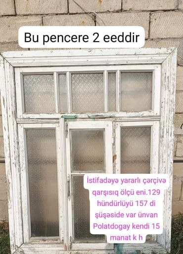 ucuz avropa qapilari: Təkli Taxta pəncərə, Еni: 129 sm, Uzunluğu: 157 sm — 1