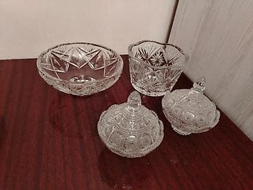 servis: Kəsilmiş naxışlı büllur dəst 10 ədəd. Zərif büllurdan hazırlanmış — 6