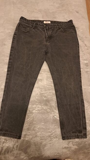 Changan: Qara-boz rəngdə dar kəsimli cins şalvar - Model: Skinny/streç kəsim - — 1