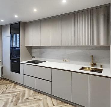 Müasir dizaynlı modullu mətbəx mebeli komplekti - Üslub: minimalist