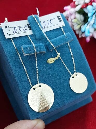 золотые комплекты с бриллиантами в баку: Колье, Желтое золото, 585 проба, 2800 г — 3