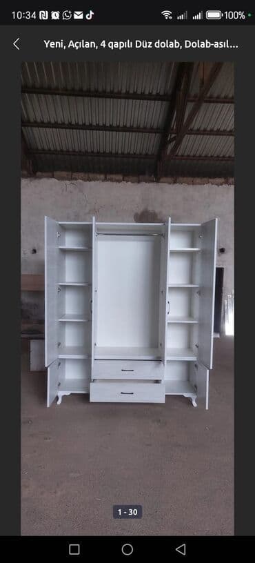 polkalı şkaf: Yeni, Açılan, 3 qapılı Düz dolab, Qarderob, paltar dolabı, Türkiyə — 7