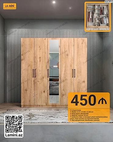 LA MINI – 5 qapılı dolab (Kod: 5410) - Ölçülər: Dərinlik 47 sm × — 1