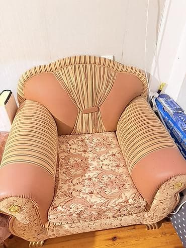 İşlənmiş, Klassik divan, 2 kreslo, Bazasız, Açılan — 3