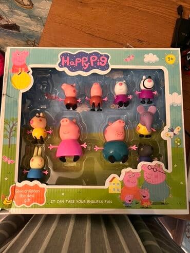 Oyuncaqlar: Happy Pig fiqur dəsti – 3+ yaş üçün Məzmun: - Qutuda 10 ədəd plastik — 1