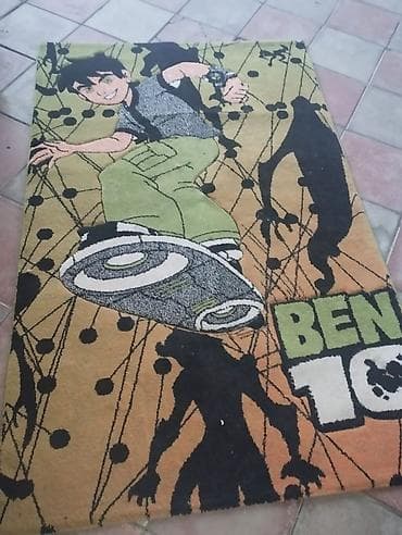 детский ковер: Uşaq otağı üçün Ben 10 temalı xalça - Rəng və dizayn: Yaşıl, narıncı — 2