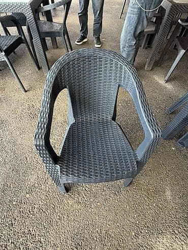 bağ ucun stollar: Dördbucaq masa, 6 stul, Açılmayan, Stullar ilə, Plastik — 4