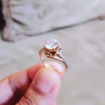 tək qaş: Nişan, Üzük, Sarı qızıl, 585 Əyar — 3