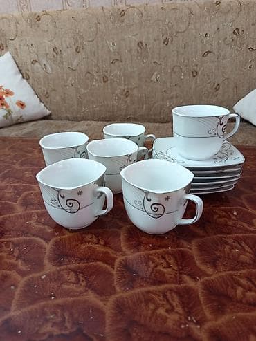 samovar cay: Çay dəsti, rəng - Gümüşü, 6 nəfərlik — 1